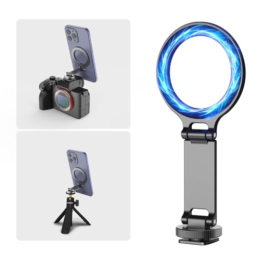 HAFOKO Magnetic Phone Tripod Clamp, Aluminum Magnetic Cold Shoe Camera Mount Compatible for iPhone 17/16/15/14/13 Pro Max, MAG Adapter Holder with 1/4" Screw for Photography - Image 1