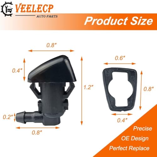 VEELECP Front Windshield Washer Nozzle Wiper Spray Kit Compatible for 2006-2010 Commander Liberty - 2007-2012 Nitro (Pack of 2) Replace # 04806312AA 55157319AA - Image 5