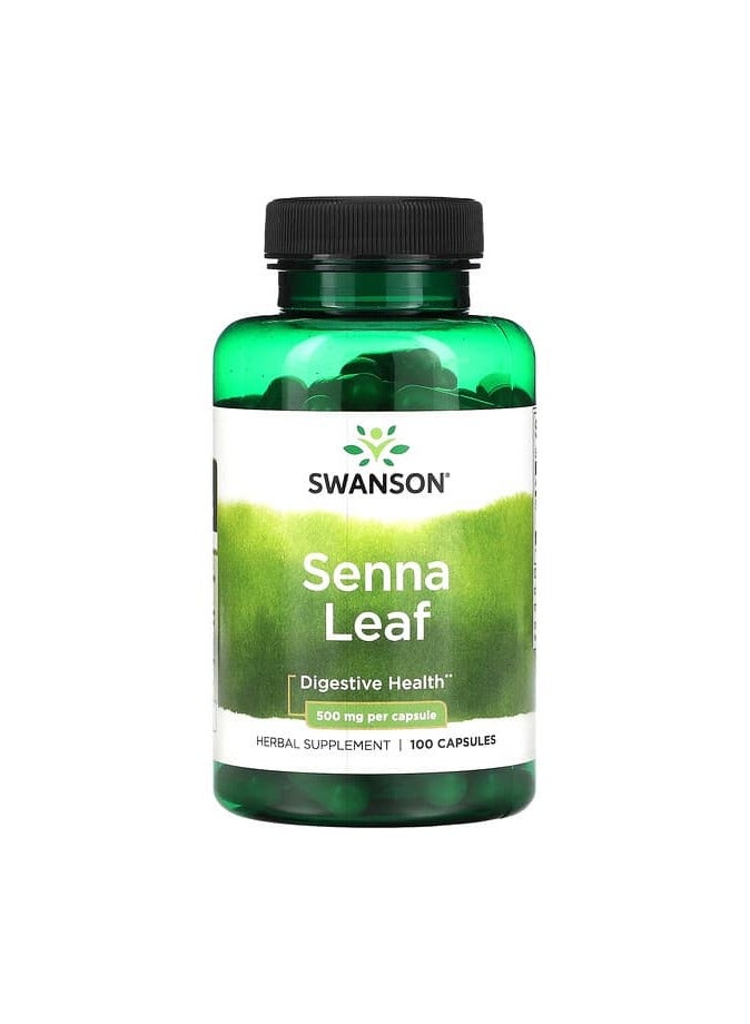 SWANSON أوراق السنا، 500 ملغ، 100 كبسولة