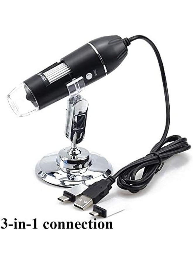 Portable Digital USB Microscope (1600x Magnification) - Type-C Camera Endoscope with 8 Adjustable LEDs - Compatible with Mobile (Android) and PC (Windows/Mac) - For Science, Inspection, and Repair. - Image 4
