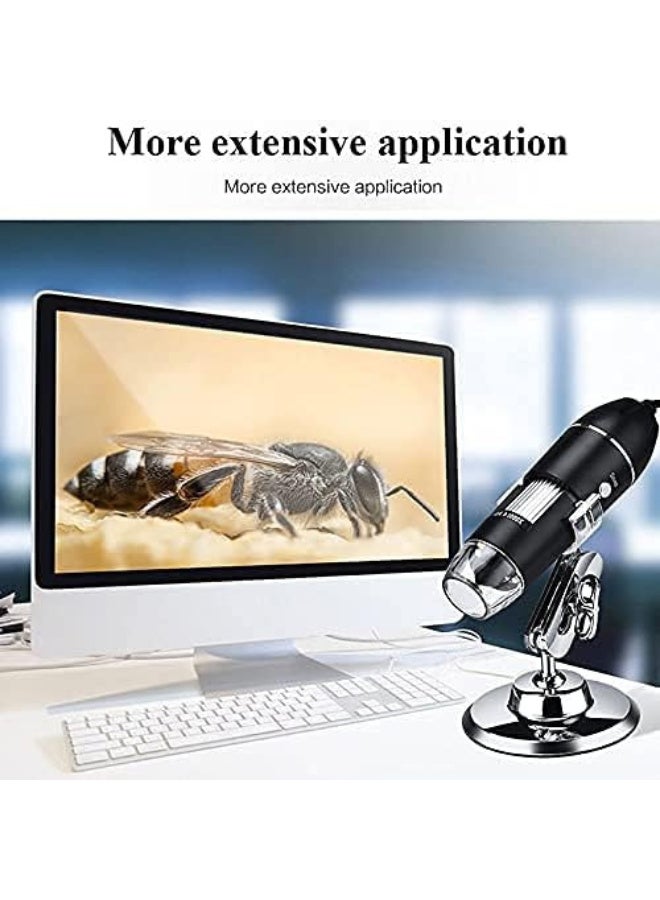 Portable Digital USB Microscope (1600x Magnification) - Type-C Camera Endoscope with 8 Adjustable LEDs - Compatible with Mobile (Android) and PC (Windows/Mac) - For Science, Inspection, and Repair. - Image 2