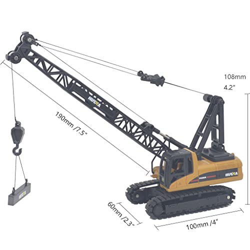 Ailejia Construction Trucks Toys Crane Truck 1/50 Scale DieCast Truck Engineering Car Metal Construction Vehicles Crane Machine Model Toy for Boys (Crawler Crane) - Image 3