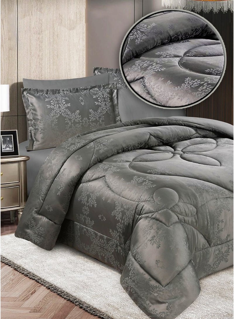 Miral Printed Single and a Half Bedding Set – 4 Pieces (Reversible Comforter 230×170, Fitted Sheet 120×200, 2 Pillowcases 70×50) - Image 3