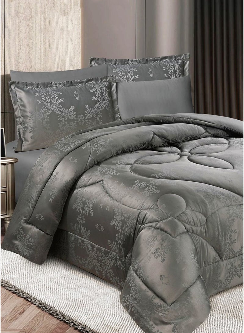 Miral Printed Single and a Half Bedding Set – 4 Pieces (Reversible Comforter 230×170, Fitted Sheet 120×200, 2 Pillowcases 70×50) - Image 1