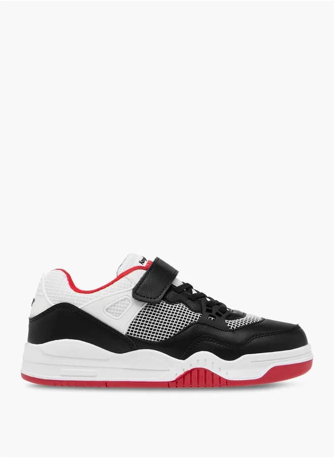كانغاروس Boys' Panelled Sneakers with Hook and Loop Closure