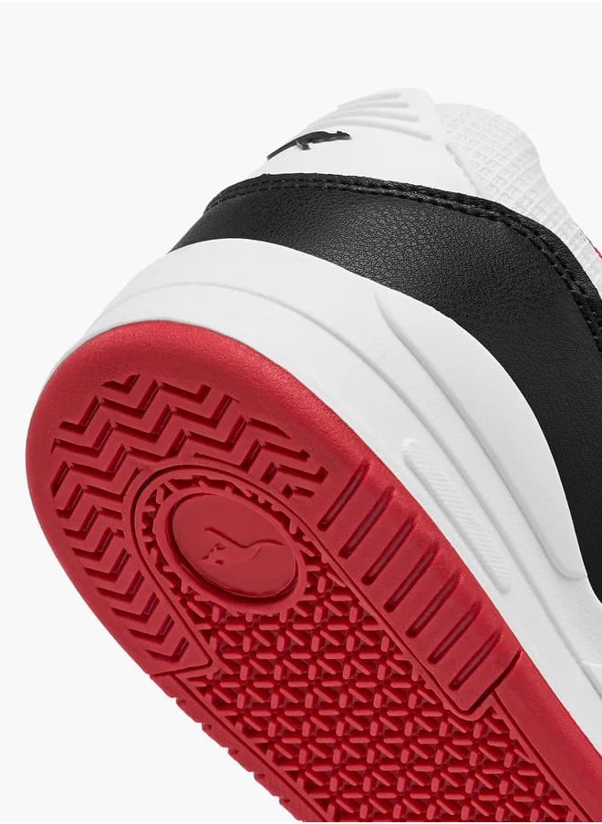 كانغاروس Boys' Panelled Sneakers with Hook and Loop Closure
