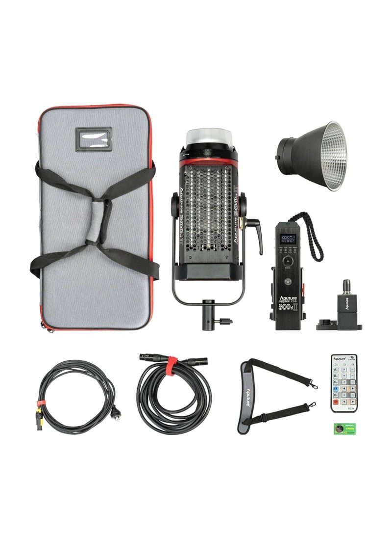 Aputure - Aputure 300d II,Aputure 300d Mark II,Aputure LS C300D II Light Storm 350W 5500K Daylight Balanced Led Video Light CRI 96+ TLCI96+ 45000lux@0.5m with The Reflector 8 Built-in Lighting FX V-mount - Image 1