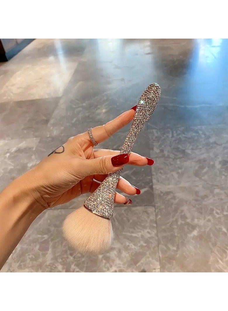 ORiTi Large Mineral Powder Brush Bling Dazzling Luxurious Crystal Rhinestone Synthetic Makeup Brush for Foundation Blush Buffing or Bronzer for Daily Makeup - Image 3