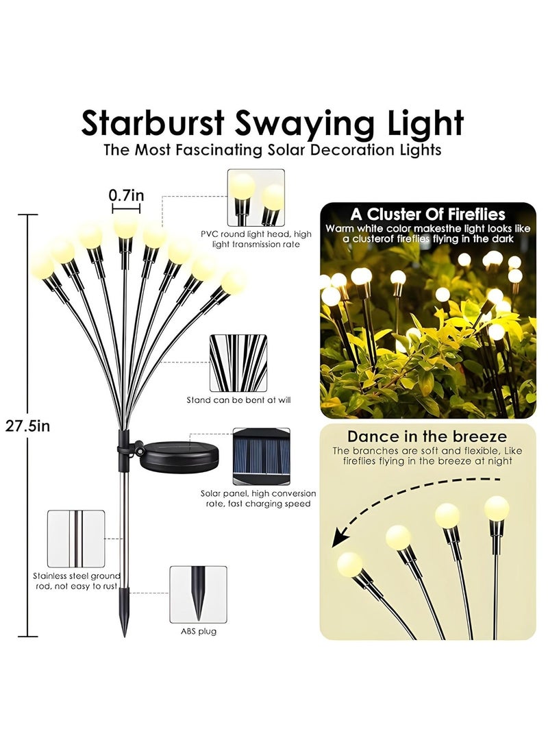 Rich Life - Solar Garden Firefly Lights | 8 LED Solar Powered Firefly with Highly Flexible Copper Wires | Solar Outdoor Decor Light for Garden, Pathway, Yard and Patio - Image 1