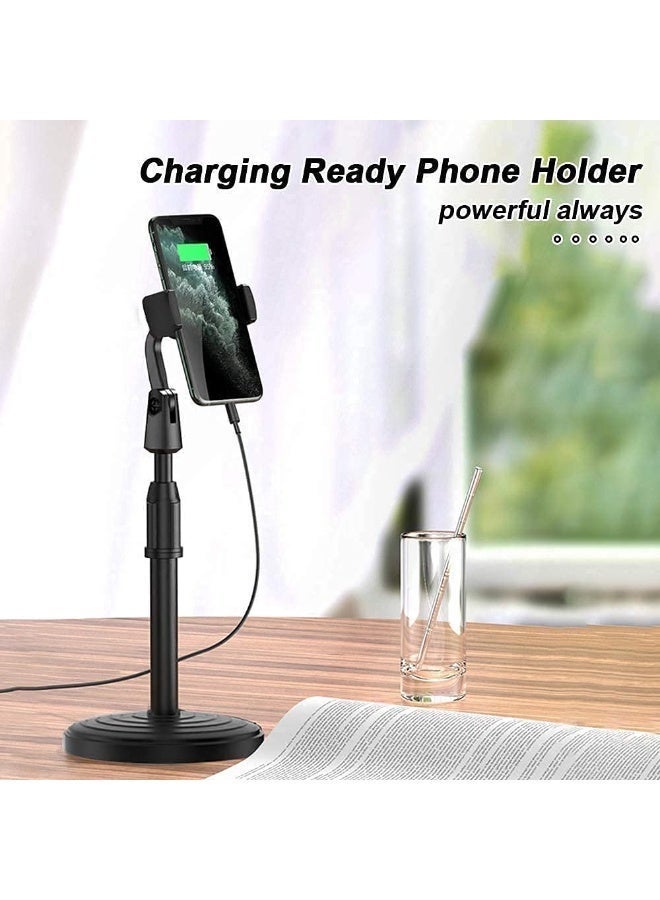 هامزون حامل عالمي قابل للطي والكمبيوتر اللوحي والهاتف يدور 360 درجة، حامل سطح مكتب قابل للتعديل مع ذراع مرن وقاعدة غير قابلة للانزلاق، متوافق مع أجهزة iPad وiPhone وGalaxy Tab وجميع الأجهزة - Image 5