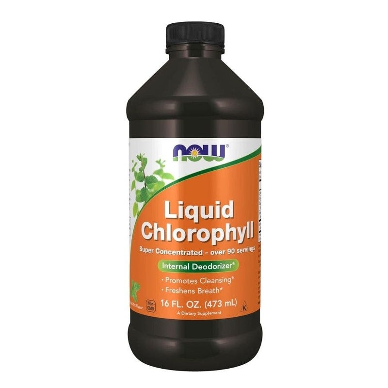 Now Liquid Chlorophyll Internal Deodorizer, Natural Mint 473ml - Image 1