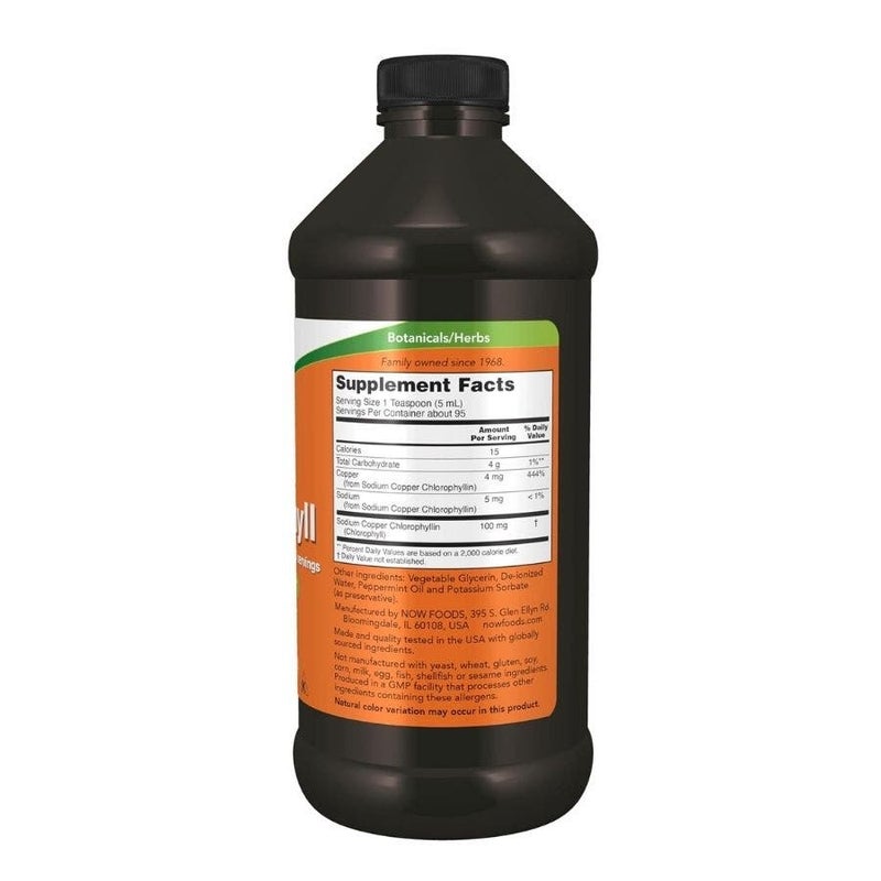 Now Liquid Chlorophyll Internal Deodorizer, Natural Mint 473ml - Image 2