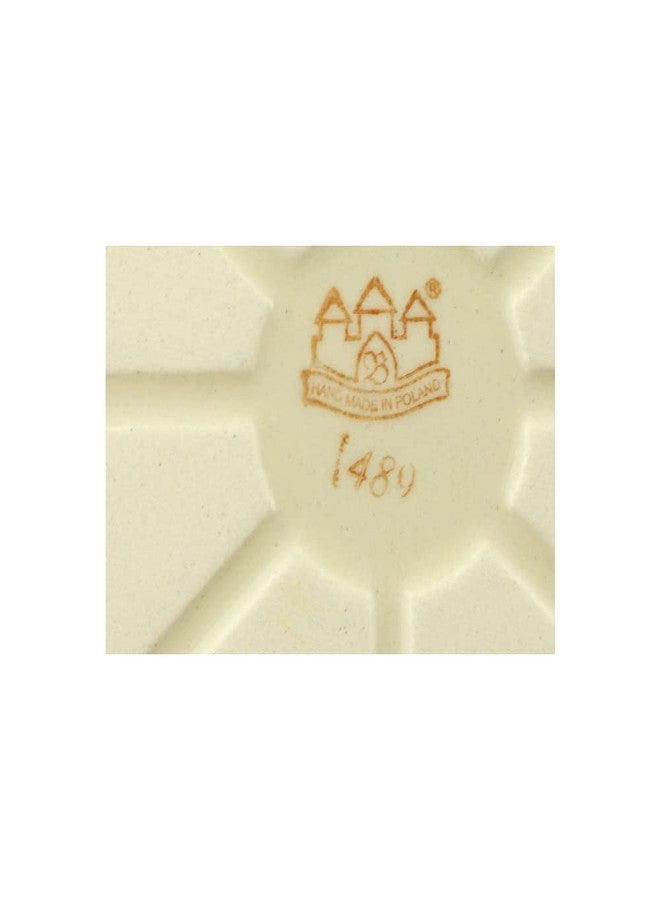 Blue Rose Pottery طبق من الخزف البولندي "بلو روز" - طبق على شكل قلب مزين بزهرة فسيفساء خضراء - 9.5 بوصة × 10.75 بوصة - هدية زينة لحفلات الزفاف والذكرى السنوية والمناسبات الخاصة - Image 4