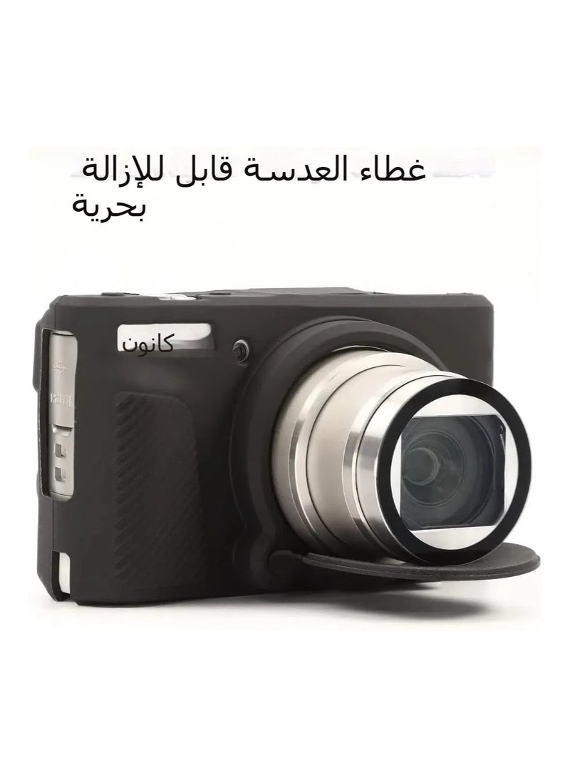 حالة لكاميرا كانون باور شوت SX740 HS، حالة سيليكونية ناعمة، وصلات SX740/SX730 HS مع مشبك لقطعة لقطات العدسة، وحماية الشاشة من الزجاج المصقول. - Image 4