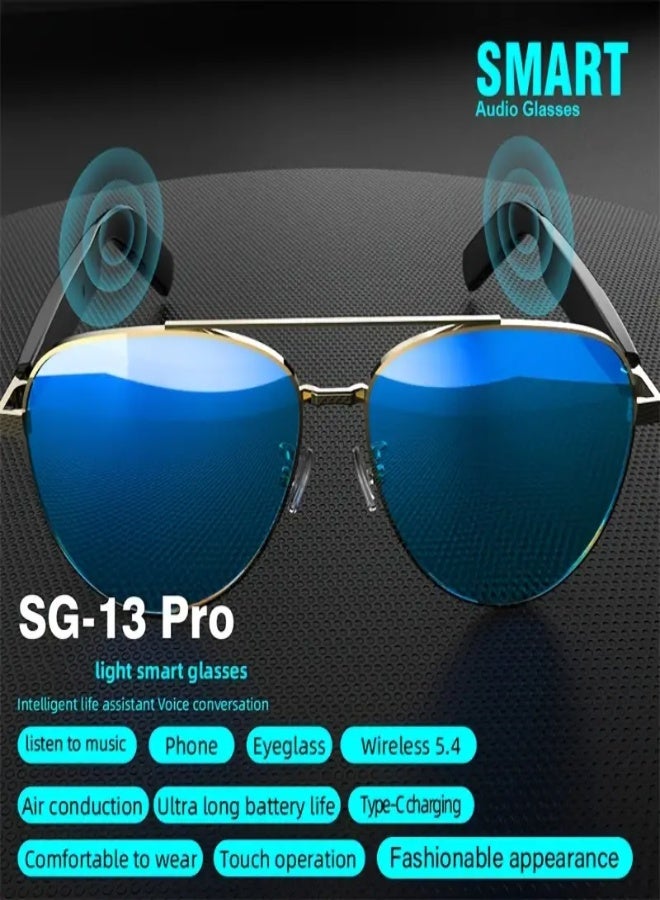 SG-13 Pro Smart Wireless Audio Glasses with HD Sound, Air Conduction Technology, True Wireless 5.4, Type-C Charging, Touch Control, Long Battery Life, Built-in Mic for Music  Calls, Lightweight  Stylish Design for Men and Women - Image 4