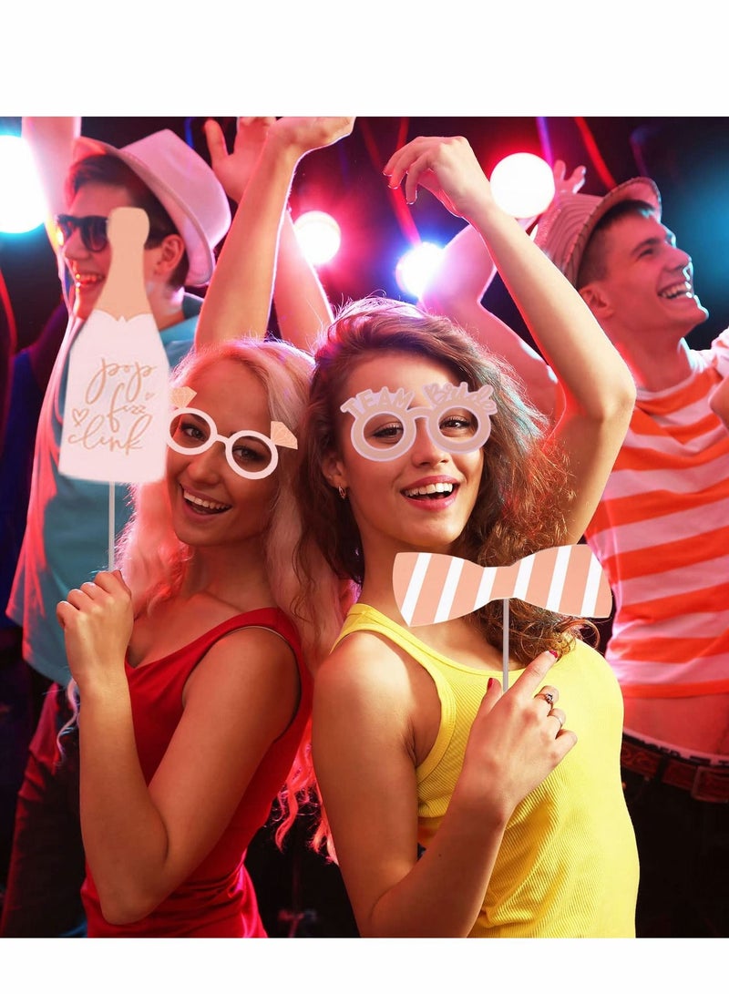 Excefore Wedding Hen Party Photo Booth Props 25 PCS Botanical Bridal Shower Gold Night Do Frame Prop Team Bride Selfie Bachelorette To Be - Image 3