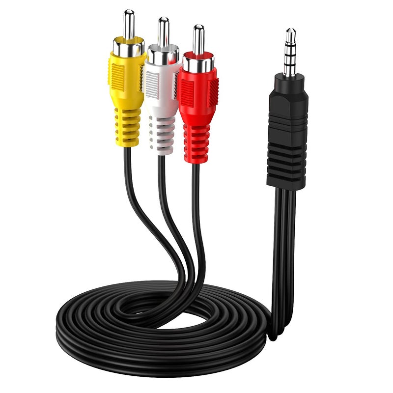 Eanetf 3.5mm to RCA Camcorder Handycam AV Audio Video Output Cable, 1/8" TRRS to 3 RCA Male Plug AUX Cable Cord for TV,Smartphones,MP3, Tablets,Speakers,Home Theater - 5ft - Image 5