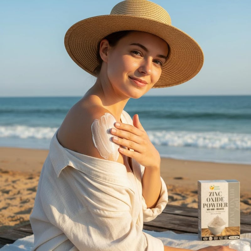 HERBS BOTANICA مسحوق أكسيد الزنك غير النانو، درجة صيدلانية لحماية البشرة، الشفاء، كريم طفح الحفاضات للأطفال، واقي الشمس، العناية بحب الشباب، مستحضرات التجميل والكريمات DIY، 8 أوقية / 227 جرام - Image 3