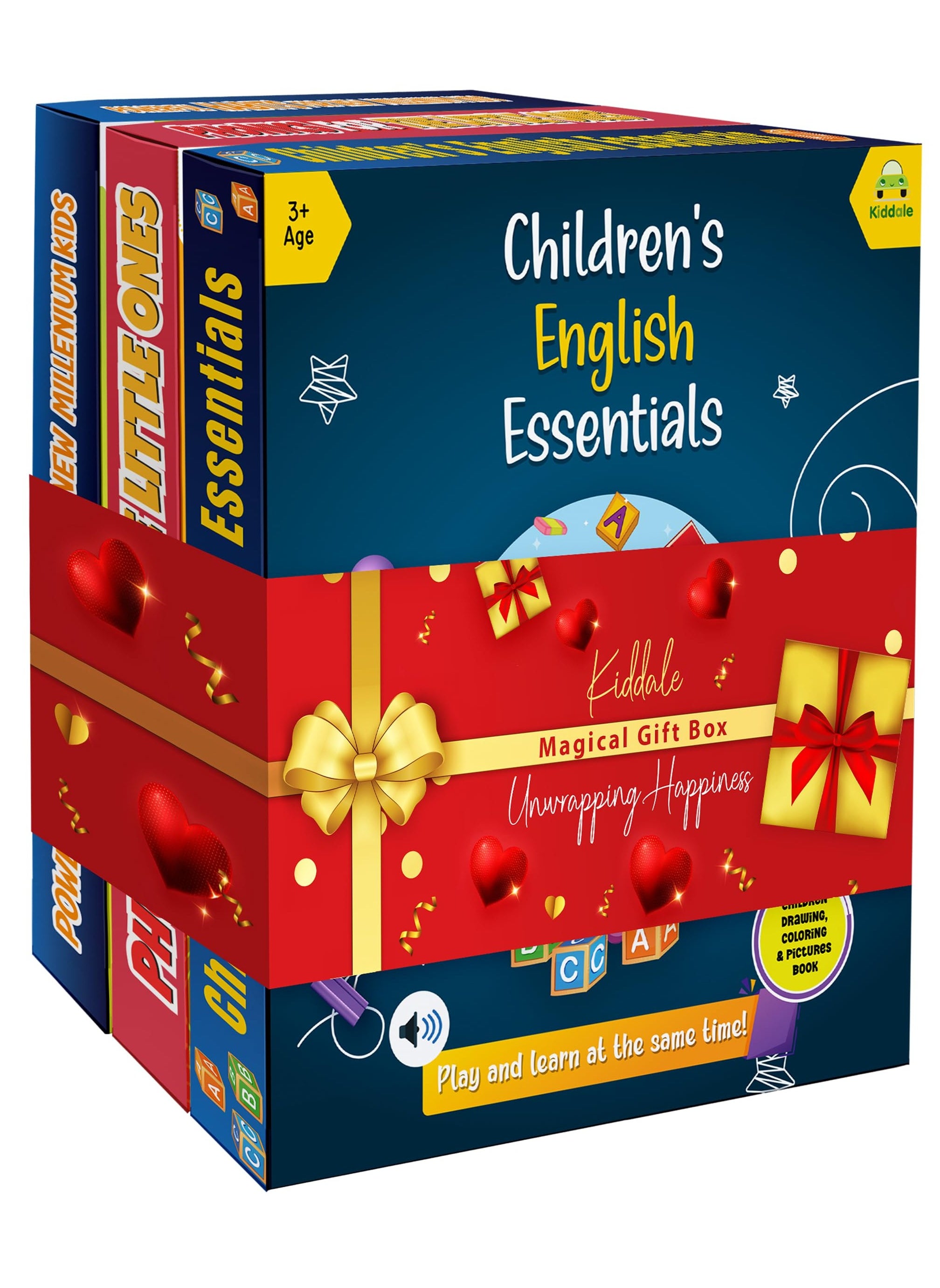 Kiddale Pack of 3 Musical Interactive Children Sound Books: Phonics, English Essentials and Habits|Ideal Gift for Toddler|E Learning Book|Smart Intelligent Activity Books|Nursery Rhymes|Talking Book 