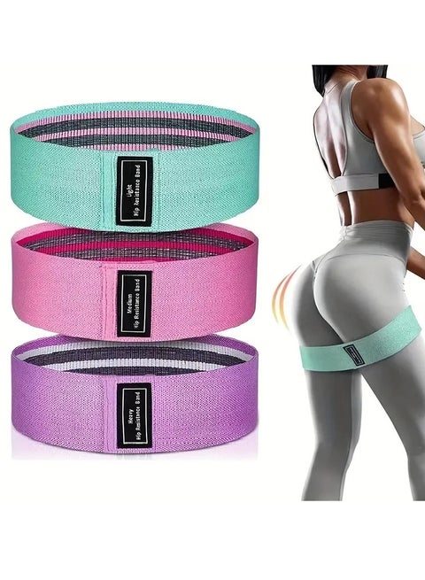 3pcs Fabric Yoga Resistance Bands, Fitness Stretching Ropes, Suitable For Body Shaping, Strength Training, Exercise