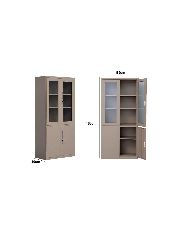 بيتي دولاب مكتبي حديد 5 رفوف لون بيج - Image 3