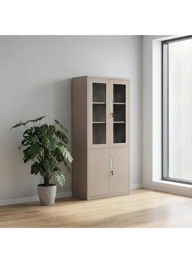 بيتي دولاب مكتبي حديد 5 رفوف لون بيج - Image 1