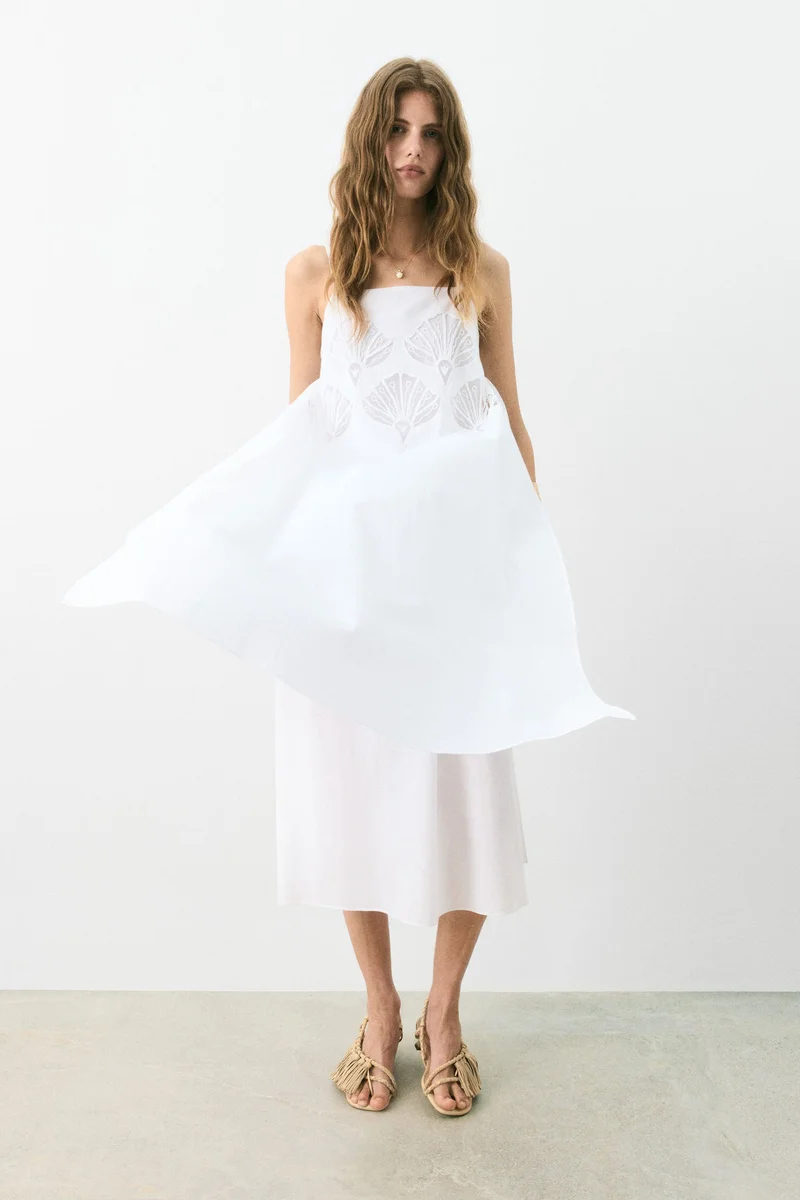 H&M Embroidered strappy dress