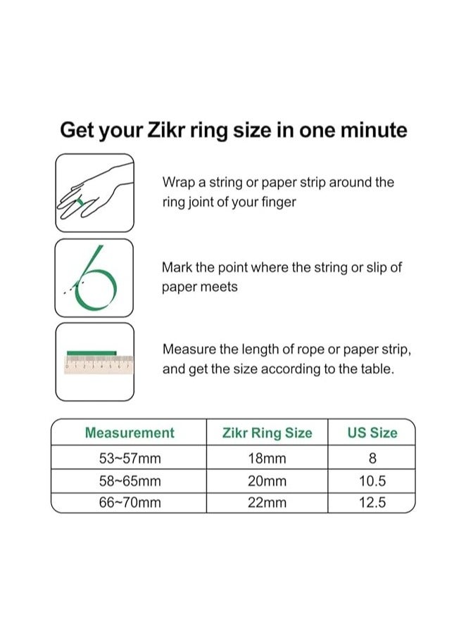 ريبنيو خاتم تسبيح ذكر لايت الذكية، صلاة المسلمين، تذكير توقيت الصلاة، شاشة OLED عداد التسبيح، حلقة ذكية، مقاومة للماء - أخضر 22 مم. - Image 4