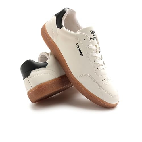 hummel Classic Elite Casual Sneaker for Men Lightweight Breathable with Enhanced Comfort Cushioned Insole and Slip-Resistant Work and Play Casual Shoes White/Black UK 6 - Image 1