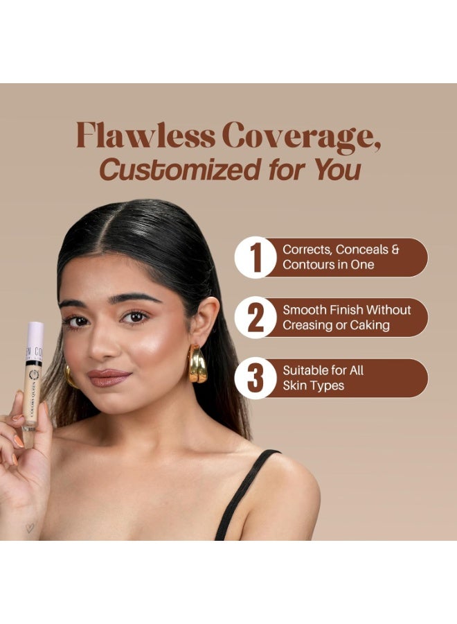 COLORS QUEEN Conceal & Reveal Liquid Concealer – 12 Green Corrector, 6g | Lightweight, Long Lasting & Easily Blendable with Matte Finish | Waterproof Liquid Concealer for Women with Jojoba Seed Oil - Image 3