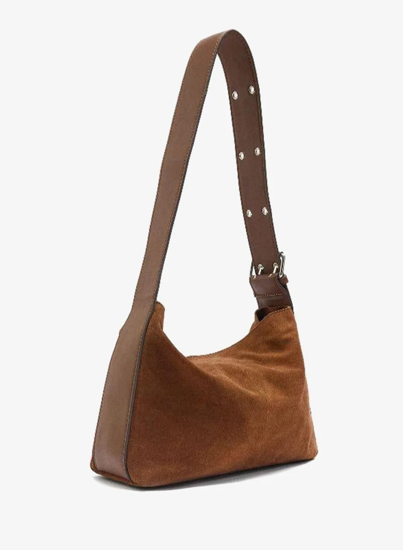 PARFOIS Brown Suede leather shoulder bag for Women | Best Price UAE