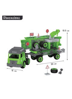 Eazy Kids Little Story - Kids Toy Sanitation Truck wt 2 Mini Truck - Green  - Image 5