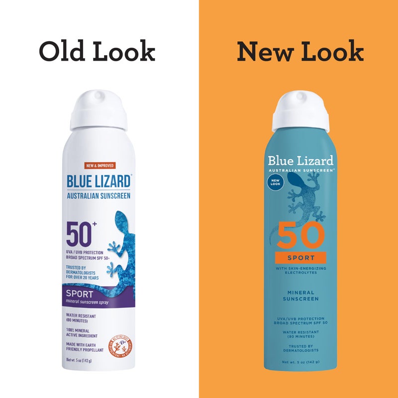 BLUE LIZARD Sport Mineral Sunscreen Spray SPF 50+, Dermatologist-Recommended Brand, Broad-Spectrum UVA/UVB Protection, Water-Resistant, Zinc Oxide Formula, Vegan, 5 fl oz - Image 4