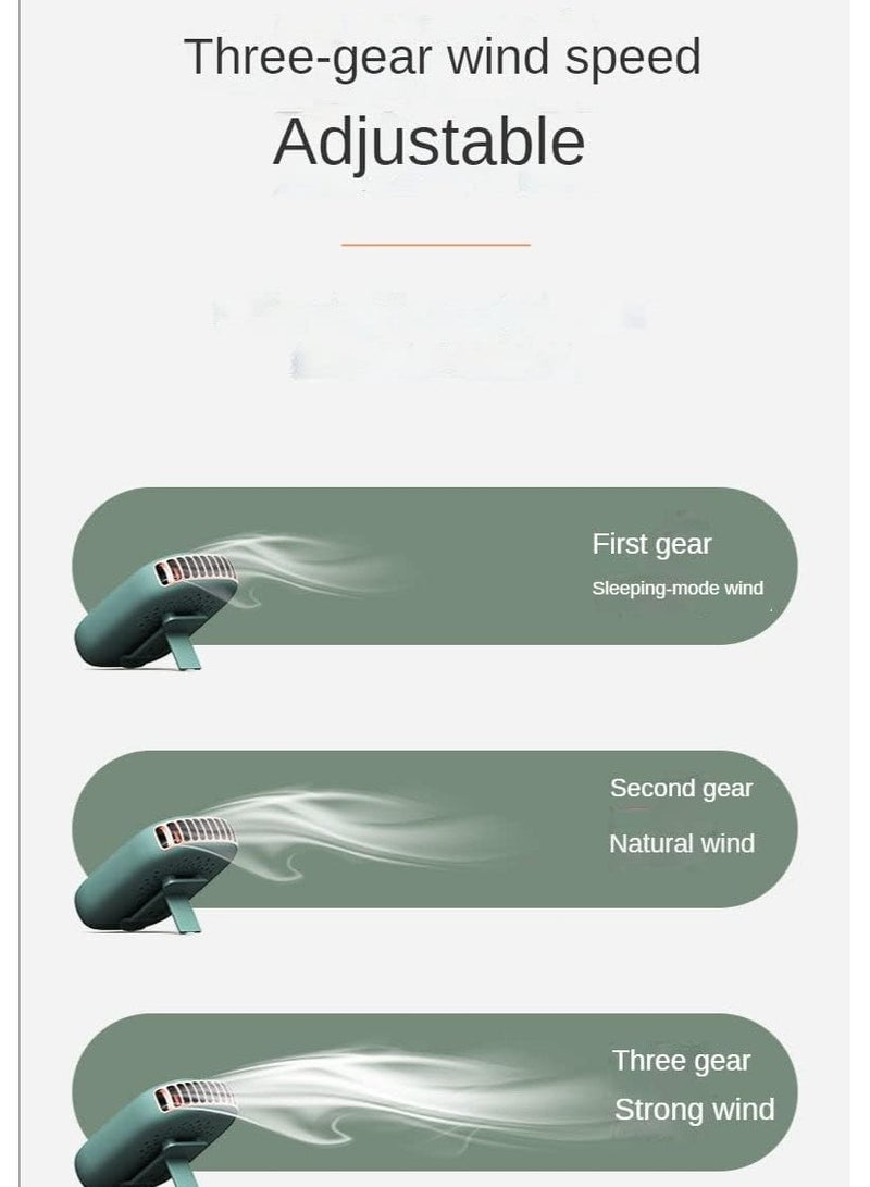 Loquat Portable Neck Fan, USB Rechargeable Fan Hands-Free Personal Fan with Adjustable Lanyard Design Compact Travel Fan 3 Wind Speed Settings - Image 2