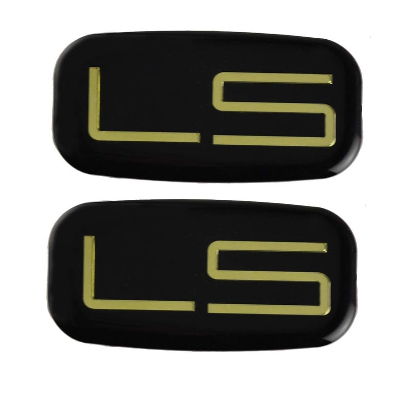 CDD 2pcs LS Emblem 3D Car Sticker Checkered Cab Replacement for Chevrolet Silverado Tahoe Suburban (Gold/Black) - Image 1