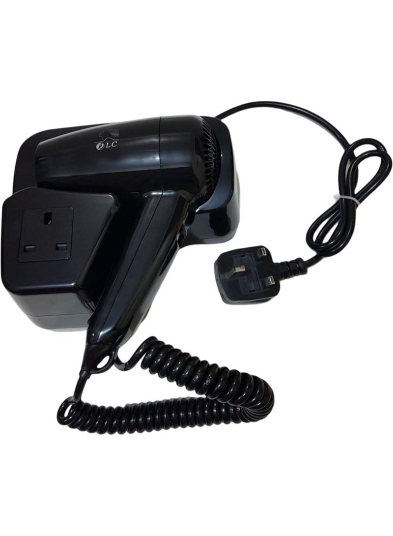 DLC 1200W 60/50Hz Wall Mounted Easy to Use Hair Dryer (Black) - Image 1
