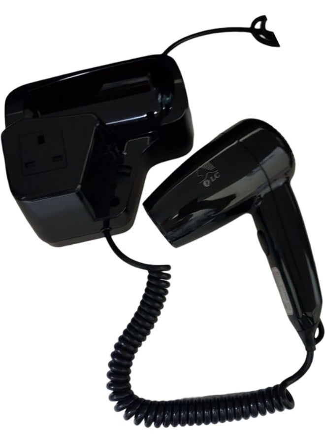 DLC 1200W 60/50Hz Wall Mounted Easy to Use Hair Dryer (Black) - Image 4