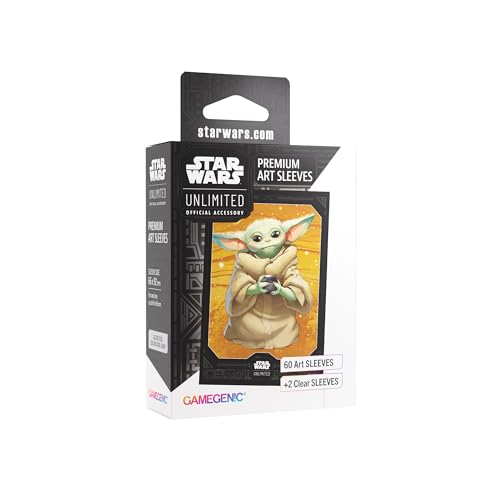 Gamegenic Star Wars Unlimited Grogu Art Sleeves Officially Licensed Pack of 60 Art Sleeves 2 Clear Sleeves Optimized Size for Star Wars Unlimited and Other TCG and LCG Games Made by Gamegenic - Image 1