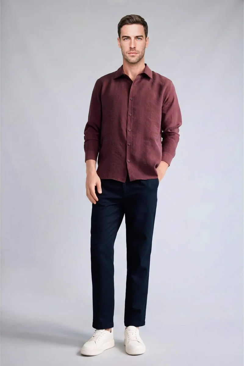 ديفاكتو Regular Fit Regular Hem Cotton Trousers