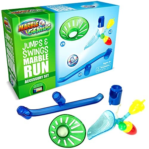 Marble Genius Jumps  Swings 8pcs Marble Run Accessory Set for Kids Ages 4 Fun Ultimate Marble Track Race Addon Kit for Teens STEM - Image 1