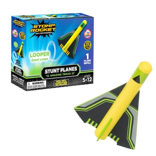 Stomp Rocket Stunt Airplane Refill Looper Plane Launcher Toy for Kids Airplane Toy Soars Over 100 Feet Fun Outdoor Toys Gift for Boys or Girls - Image 1