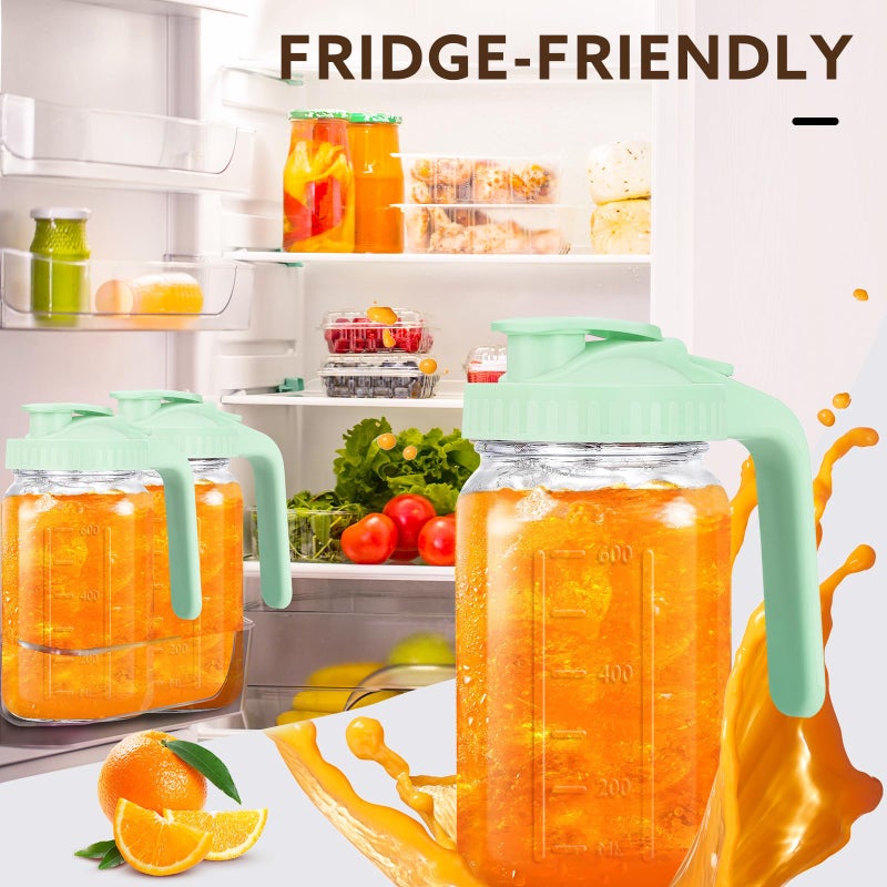 Mihlapi Breast Milk Pitcher, 32 OZ Mason Jar Pitcher with Lid Double Leak Proof,1 Quart Breastmilk Storage Containers for Fridge, Glass Jug for Sun Tea, Juice, Cold Brew Coffee - Image 2