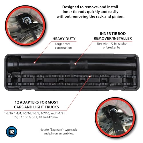 Performance Tool W89302 Inner Tie Rod Tool Master Set - Professional Grade Kit for Easy Removal and Installation of Inner Tie Rods on Most Vehicles - Image 2