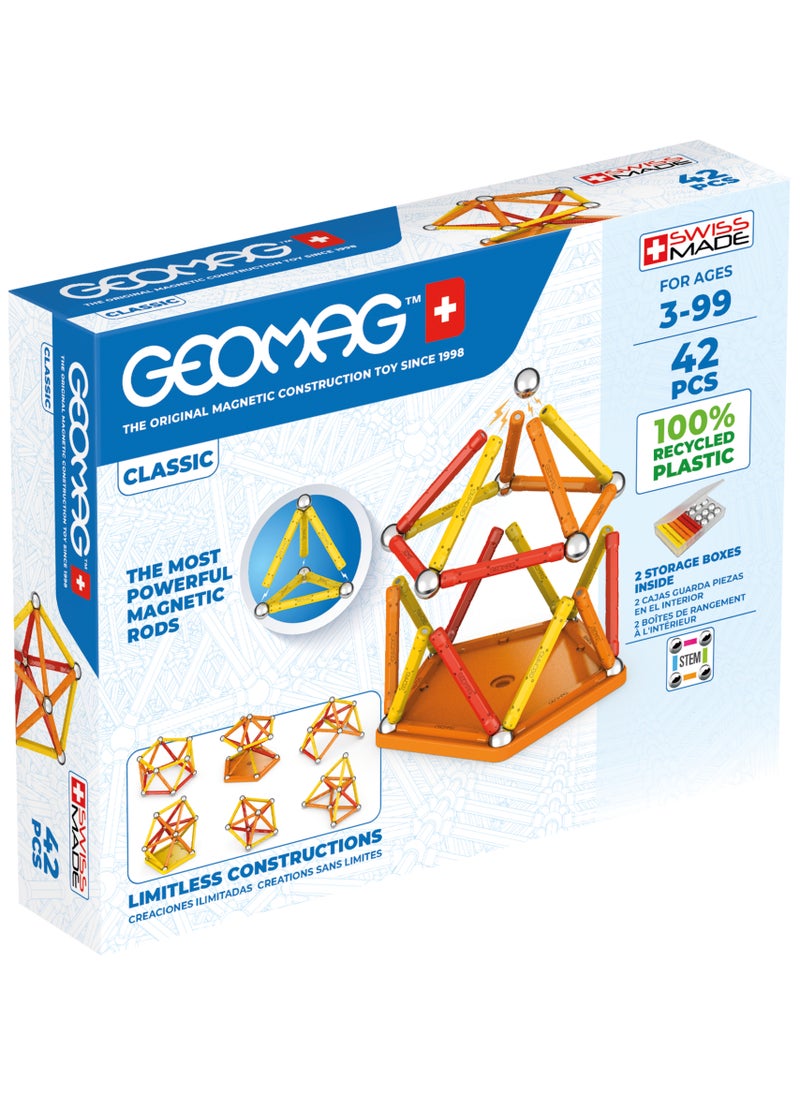 GEOMAG - Geomag Classic Recycled Magnetic Construction STEM Toys 42pcs - Image 1