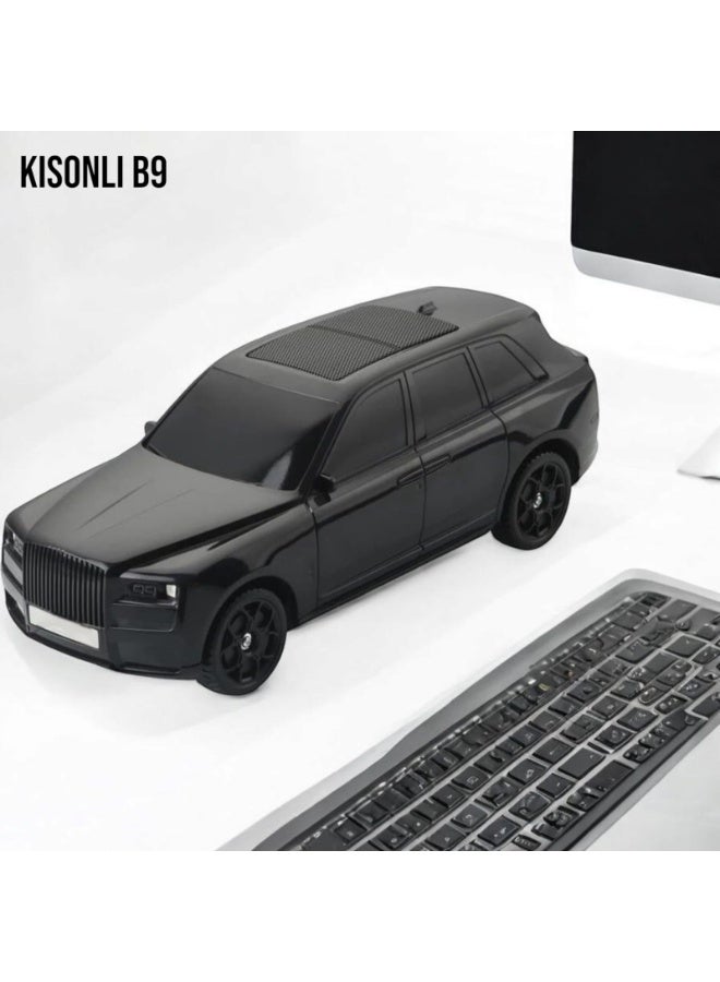 Kisonli B9 Portable Bluetooth Speaker Car-Style Dynamic Thunder Sound Auto Series 5W Bluetooth Speaker - Black - Image 2