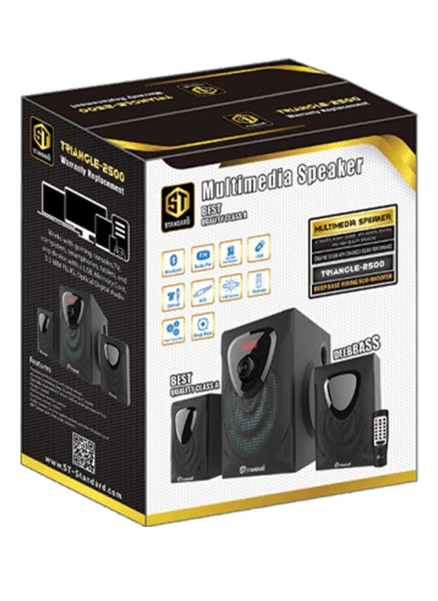 Speaker Standard 2.1 TRIANGLE 2500 Power 25 Watt illuminated multimedia speaker Optical Cable - Aux - Bluetooth - Usb - Sd card - Radio - Led Screen - Remote - Full Function