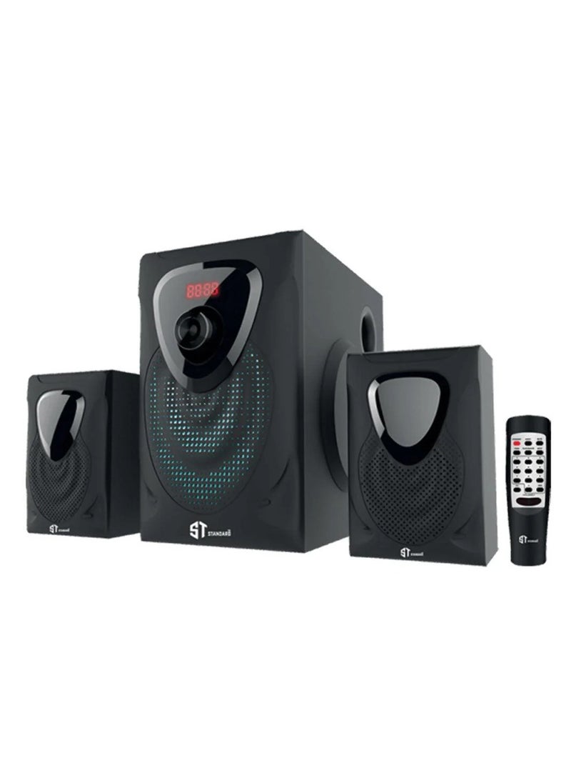 Standard - Speaker Standard 2.1 TRIANGLE 2500 Power 25 Watt illuminated multimedia speaker Optical Cable - Aux - Bluetooth - Usb - Sd card - Radio - Led Screen - Remote - Full Function - Image 1