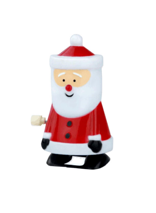 Cute Santa Claus Walking Shaking Head Snowman Toy Chain Buck Deer Gift Winding Up Toy/gift-Color:Coil Walking Fat Short Old Man - Image 1