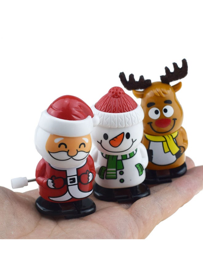 Cute Santa Claus Walking Shaking Head Snowman Toy Chain Buck Deer Gift Winding Up Toy/gift-Color:Coil Walking Fat Short Old Man - Image 2