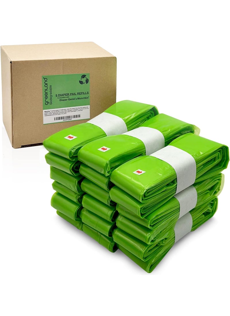 greenland Greenland Biodegradable Diaper Pail Refill Foil for Diaper Genie  Munchkin 9Pack  - Image 1